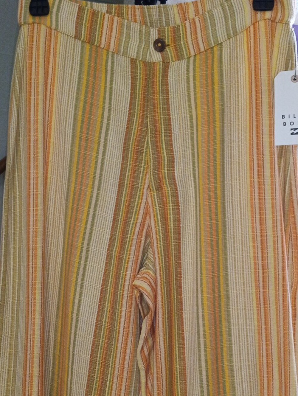Billabong Yellow Striped Wide-Leg Pants - Picture 4 of 8